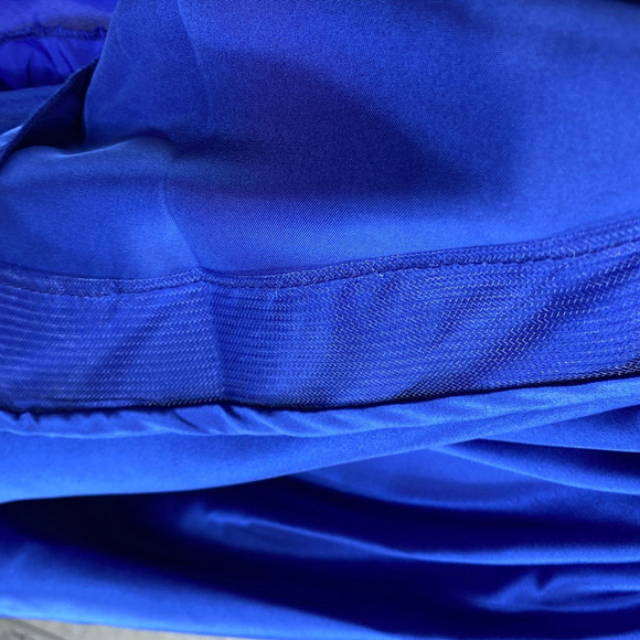 Hebeos Dress Womens 10 Blue Mini Satin Long Sleeve Formal Prom Party Dance NEW - Picture 10 of 16